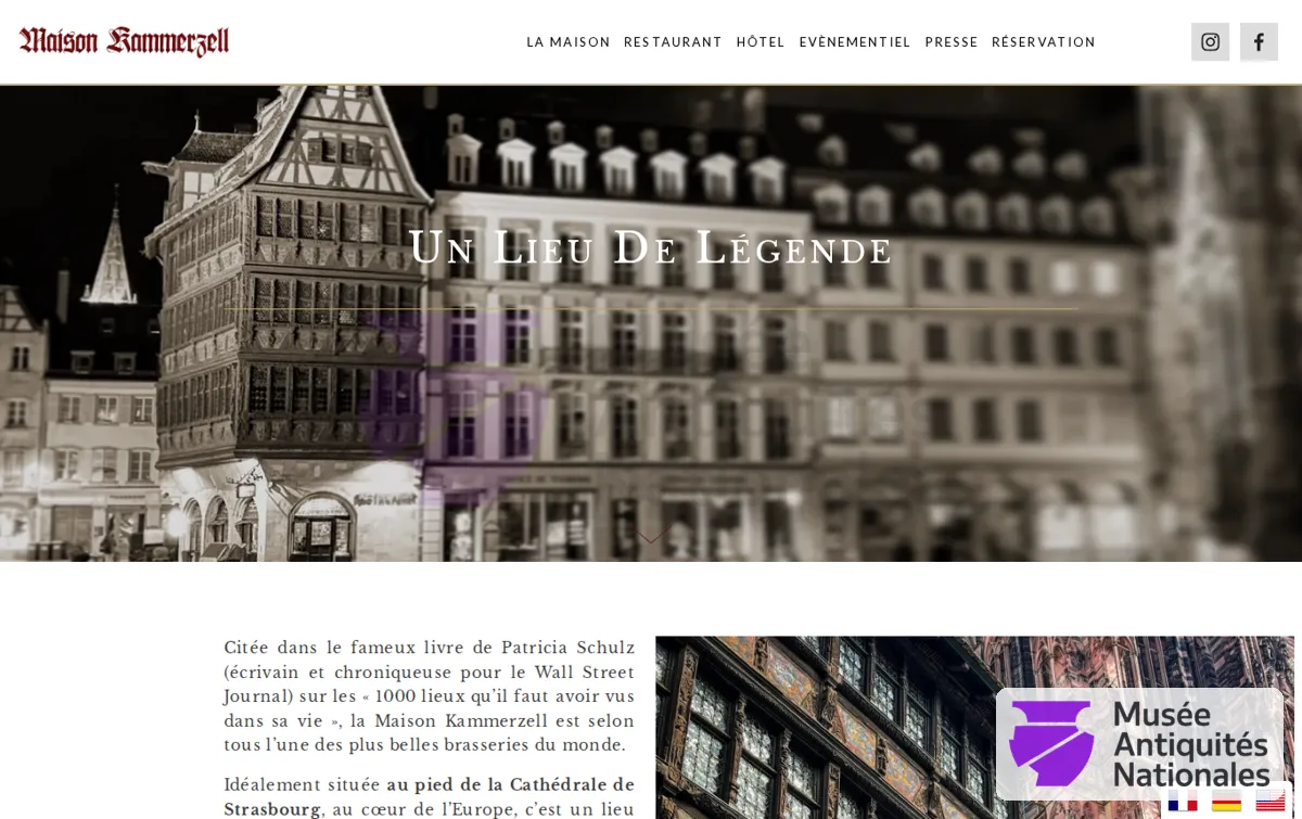 Capture : Depuis 1427 la Maison Kammerzell, plus qu'un restaurant, un lieu de légende — Maison Kammerzell | Restaurant et Hôtel à 